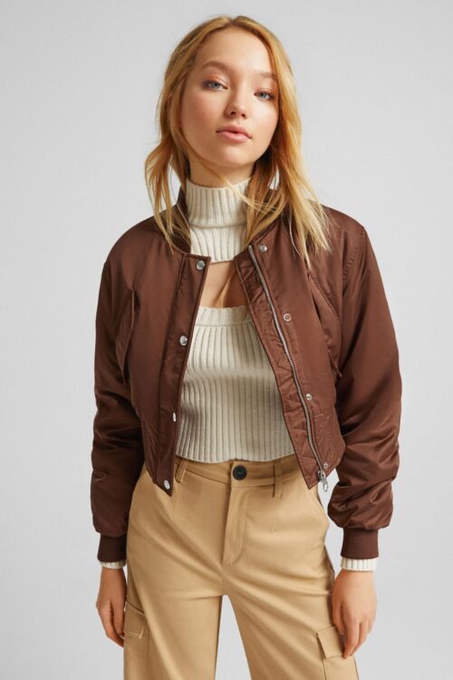 Blouson Bomber Court en Satin