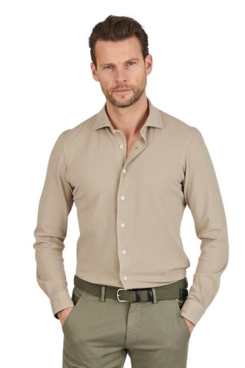 Chemise taupe en flanelle