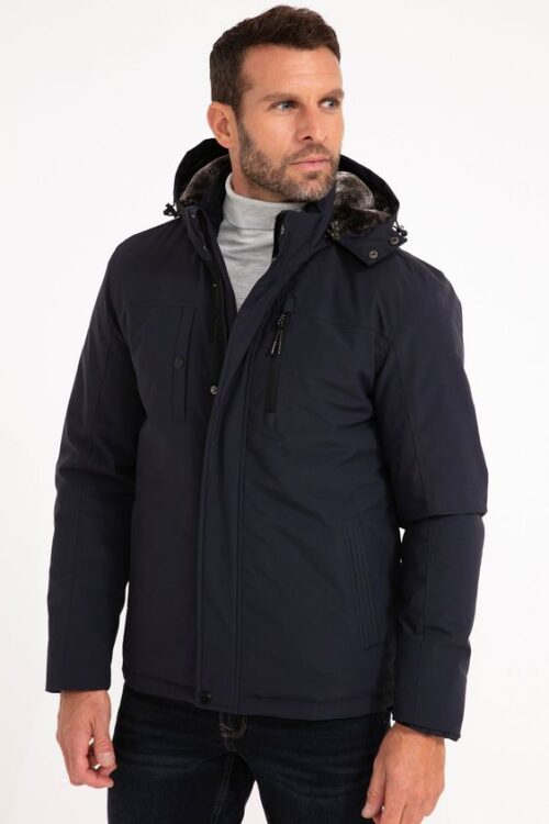 Parka imperméable bleu marine