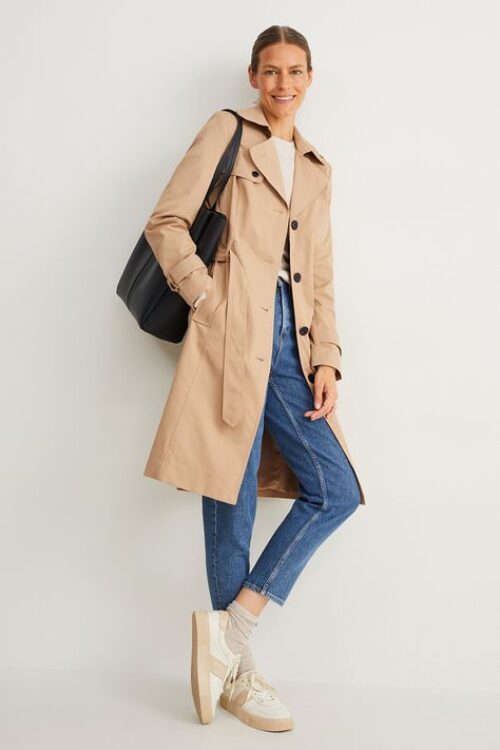 Trench Oversize Beige en Similicuir