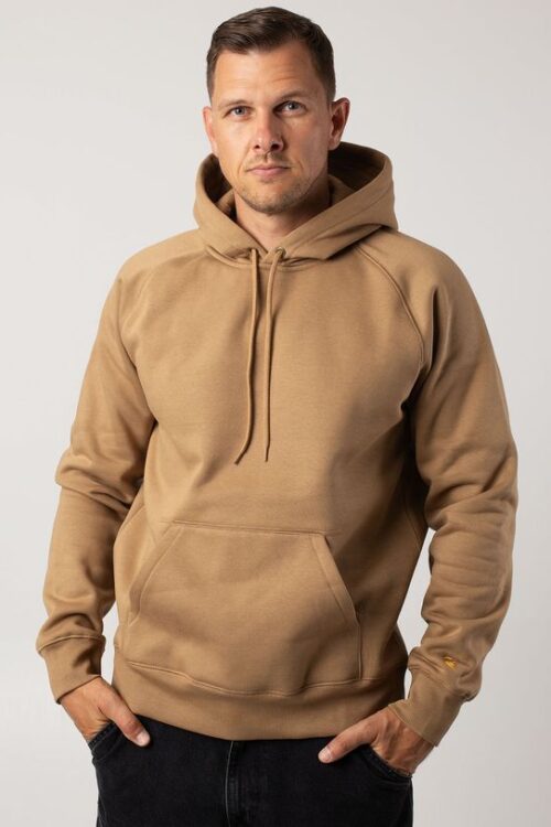 Sweat à capuche camel en coton bio