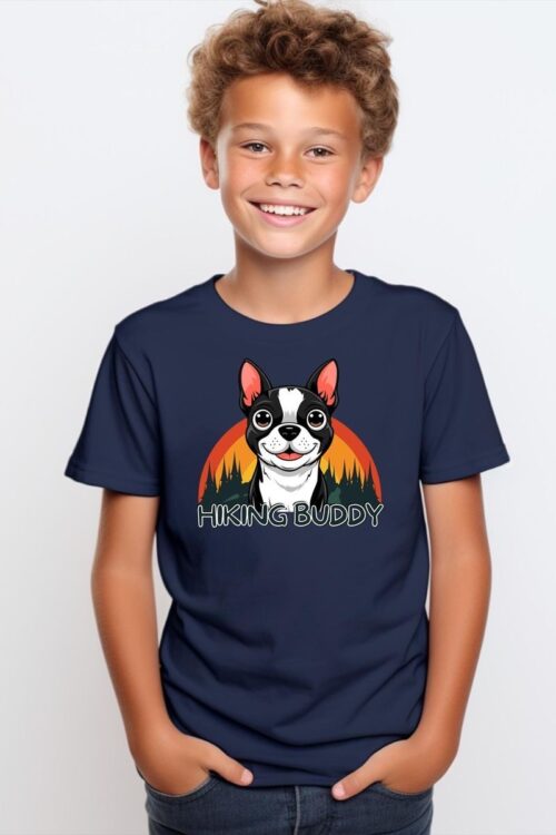 -shirt éthique bleu marine « Friendly Dog »