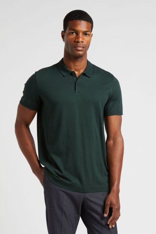 Polo vert foncé en coton bio