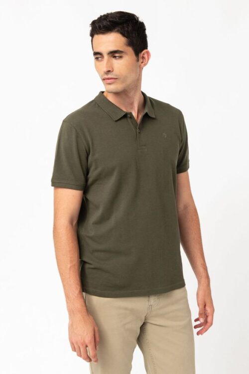 Polo vert olive en coton bio